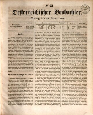 Der Oesterreichische Beobachter Montag 25. Januar 1841