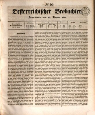 Der Oesterreichische Beobachter Samstag 30. Januar 1841