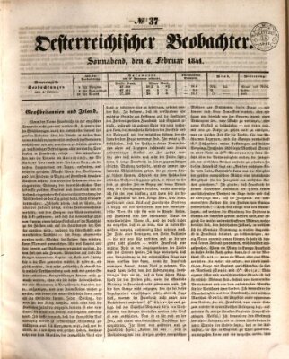 Der Oesterreichische Beobachter Samstag 6. Februar 1841