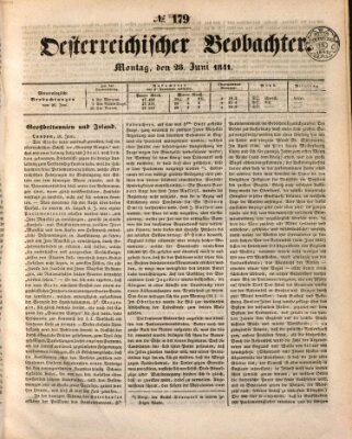 Der Oesterreichische Beobachter Montag 28. Juni 1841