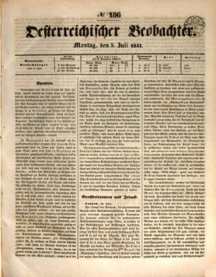 Der Oesterreichische Beobachter Montag 5. Juli 1841