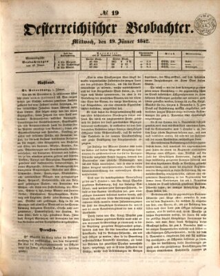Der Oesterreichische Beobachter Mittwoch 19. Januar 1842