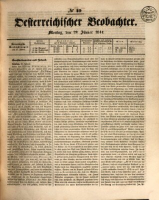 Der Oesterreichische Beobachter Montag 29. Januar 1844