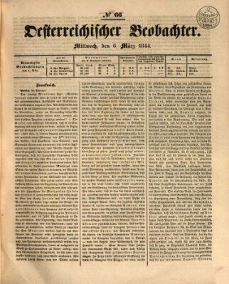 Der Oesterreichische Beobachter Mittwoch 6. März 1844