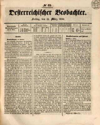 Der Oesterreichische Beobachter Freitag 15. März 1844