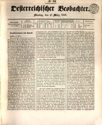 Der Oesterreichische Beobachter Montag 17. März 1845