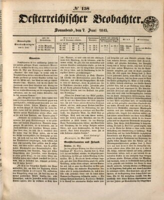 Der Oesterreichische Beobachter Samstag 7. Juni 1845