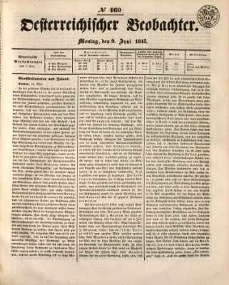 Der Oesterreichische Beobachter Montag 9. Juni 1845