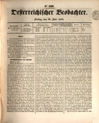 Der Oesterreichische Beobachter Freitag 18. Juli 1845