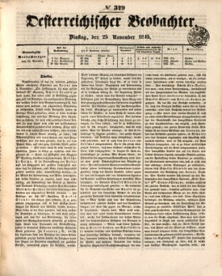Der Oesterreichische Beobachter Dienstag 25. November 1845