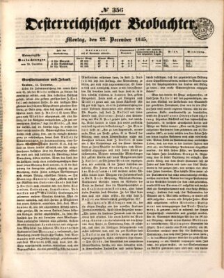 Der Oesterreichische Beobachter Montag 22. Dezember 1845