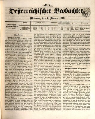 Der Oesterreichische Beobachter Mittwoch 7. Januar 1846