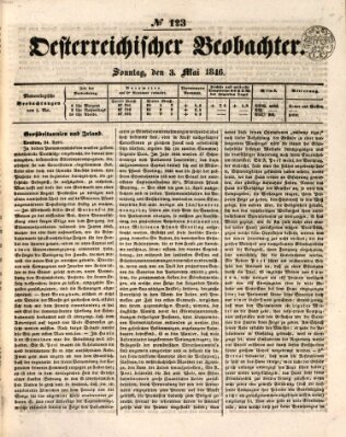 Der Oesterreichische Beobachter Sonntag 3. Mai 1846