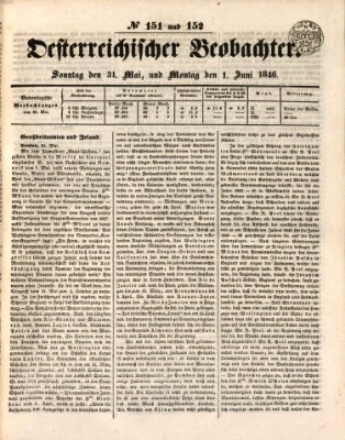 Der Oesterreichische Beobachter Montag 1. Juni 1846