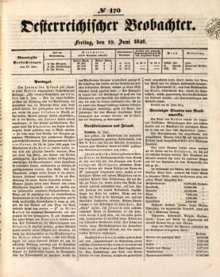 Der Oesterreichische Beobachter Freitag 19. Juni 1846