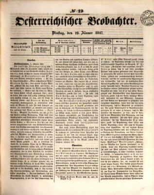 Der Oesterreichische Beobachter Dienstag 19. Januar 1847