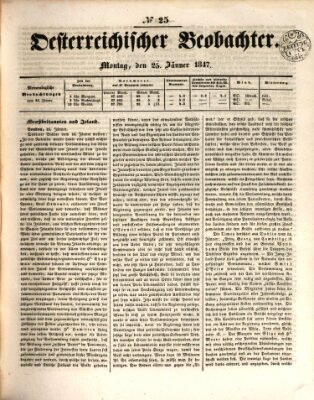 Der Oesterreichische Beobachter Montag 25. Januar 1847
