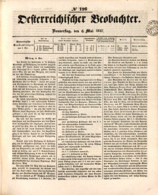 Der Oesterreichische Beobachter Donnerstag 6. Mai 1847