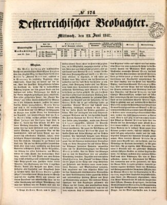 Der Oesterreichische Beobachter Mittwoch 23. Juni 1847