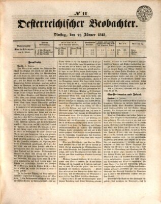 Der Oesterreichische Beobachter Dienstag 11. Januar 1848