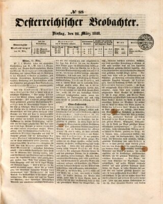 Der Oesterreichische Beobachter Dienstag 28. März 1848
