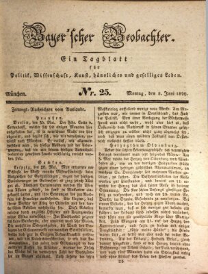Bayer'scher Beobachter Montag 8. Juni 1829