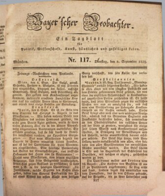 Bayer'scher Beobachter Dienstag 8. September 1829