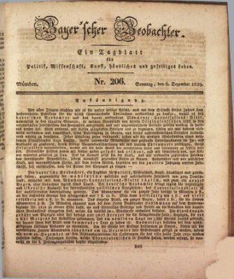 Bayer'scher Beobachter Sonntag 6. Dezember 1829