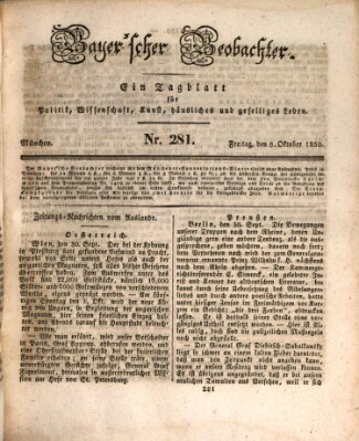 Bayer'scher Beobachter Freitag 8. Oktober 1830