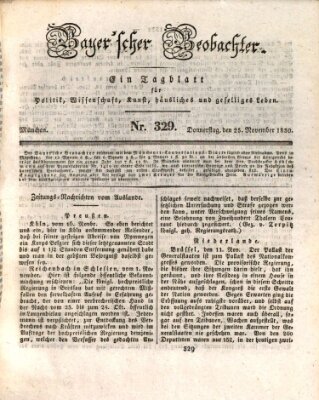 Bayer'scher Beobachter Donnerstag 25. November 1830