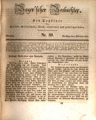 Bayer'scher Beobachter Dienstag 8. Februar 1831