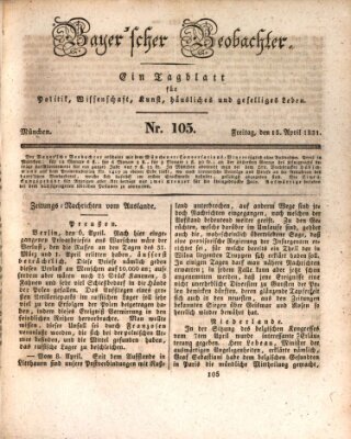 Bayer'scher Beobachter Freitag 15. April 1831