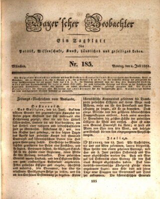 Bayer'scher Beobachter Montag 4. Juli 1831