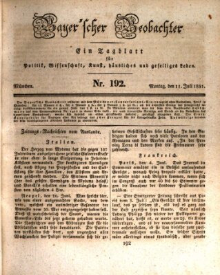 Bayer'scher Beobachter Montag 11. Juli 1831