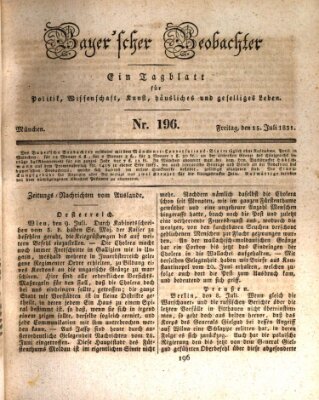 Bayer'scher Beobachter Freitag 15. Juli 1831