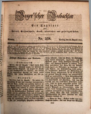 Bayer'scher Beobachter Freitag 26. August 1831