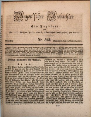 Bayer'scher Beobachter Samstag 19. November 1831