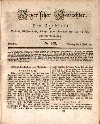 Bayer'scher Beobachter Sonntag 2. Juni 1833