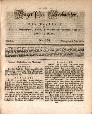 Bayer'scher Beobachter Montag 3. Juni 1833