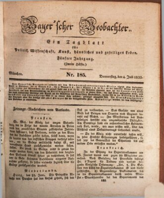 Bayer'scher Beobachter Donnerstag 4. Juli 1833