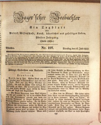 Bayer'scher Beobachter Dienstag 16. Juli 1833