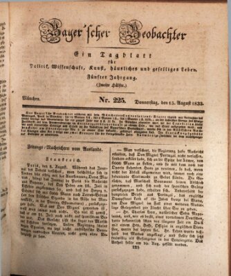 Bayer'scher Beobachter Donnerstag 15. August 1833
