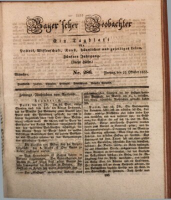 Bayer'scher Beobachter Freitag 25. Oktober 1833