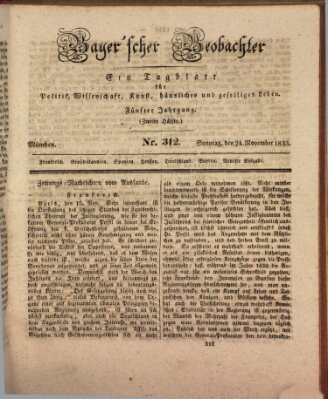 Bayer'scher Beobachter Sonntag 24. November 1833