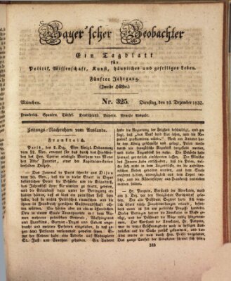 Bayer'scher Beobachter Dienstag 10. Dezember 1833