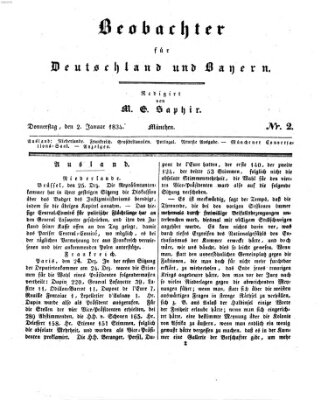 Bayer'scher Beobachter Donnerstag 2. Januar 1834