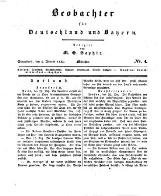 Bayer'scher Beobachter Samstag 4. Januar 1834