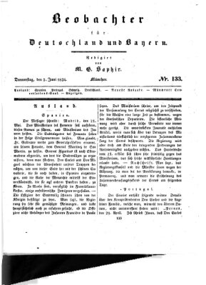 Bayer'scher Beobachter Donnerstag 5. Juni 1834