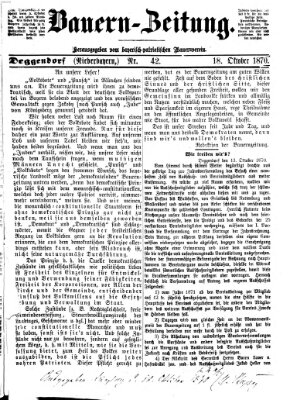 Bauern-Zeitung Dienstag 18. Oktober 1870