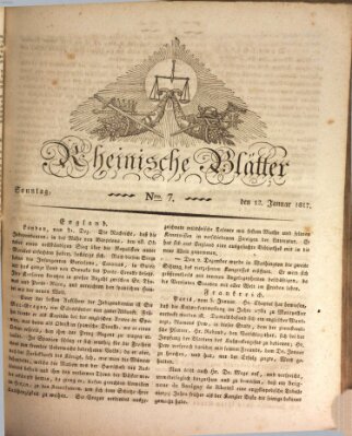 Rheinische Blätter Sonntag 12. Januar 1817
